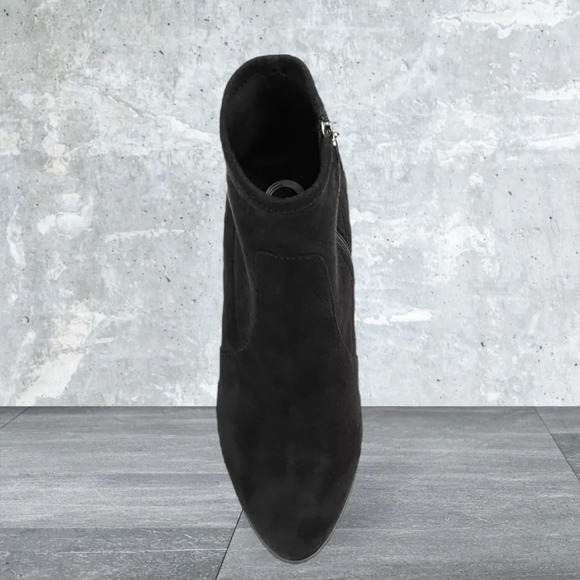 Journee Collection Hepburn wedge heel booties side zip vegan leather BLACK 8.5 - Picture 6 of 13